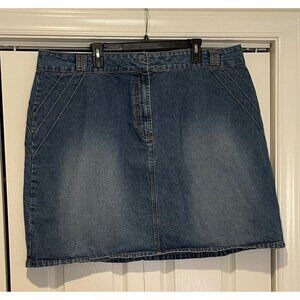 Vtg Carolina Blues Womens Jean Skirt Size 24W Midi Denim Classic Timeless Staple